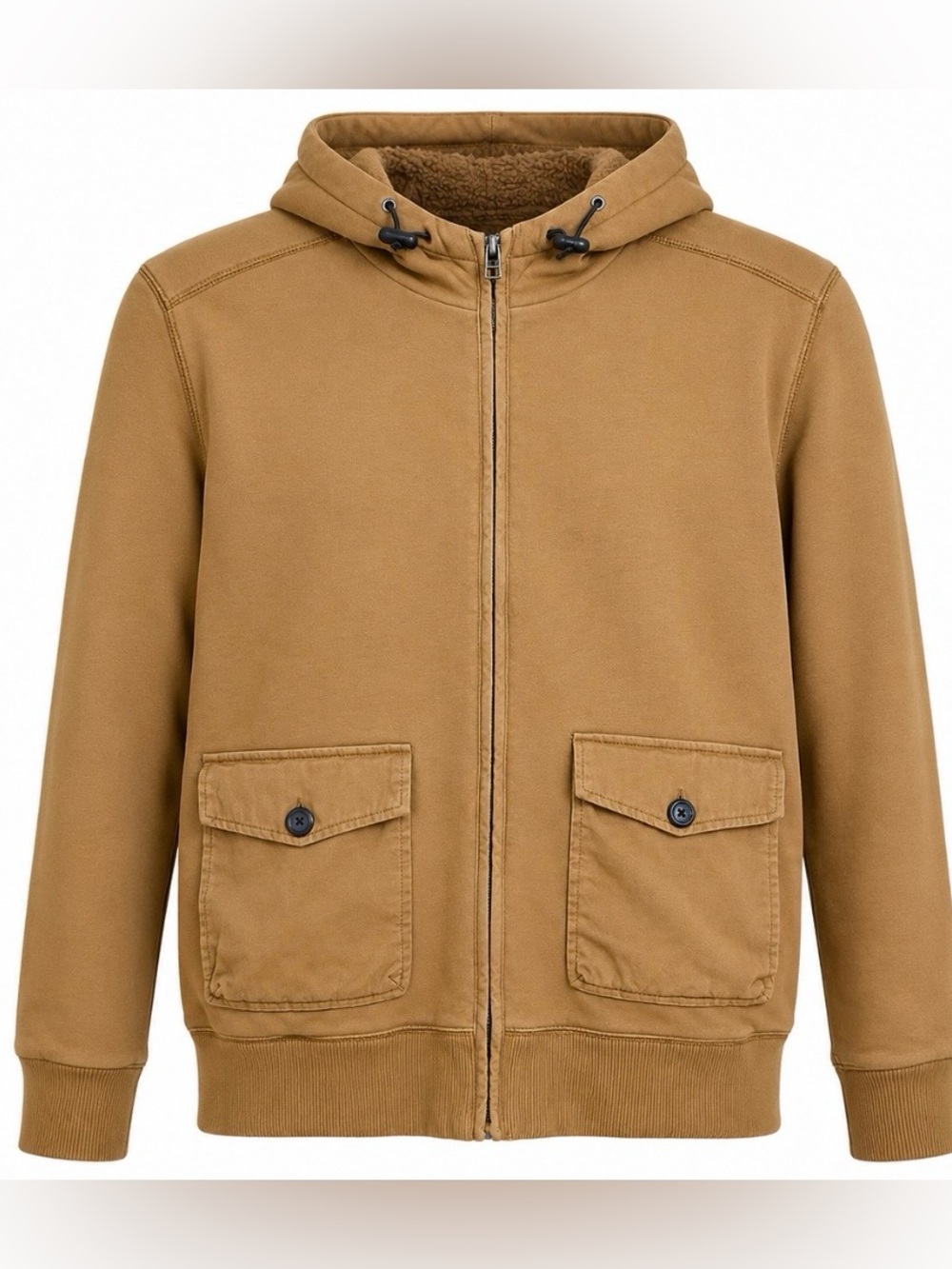 H&M LOGG Mens Large Sherpa-lined Hoodie/Jacket Full Zip Rustic Cozy Cabincore